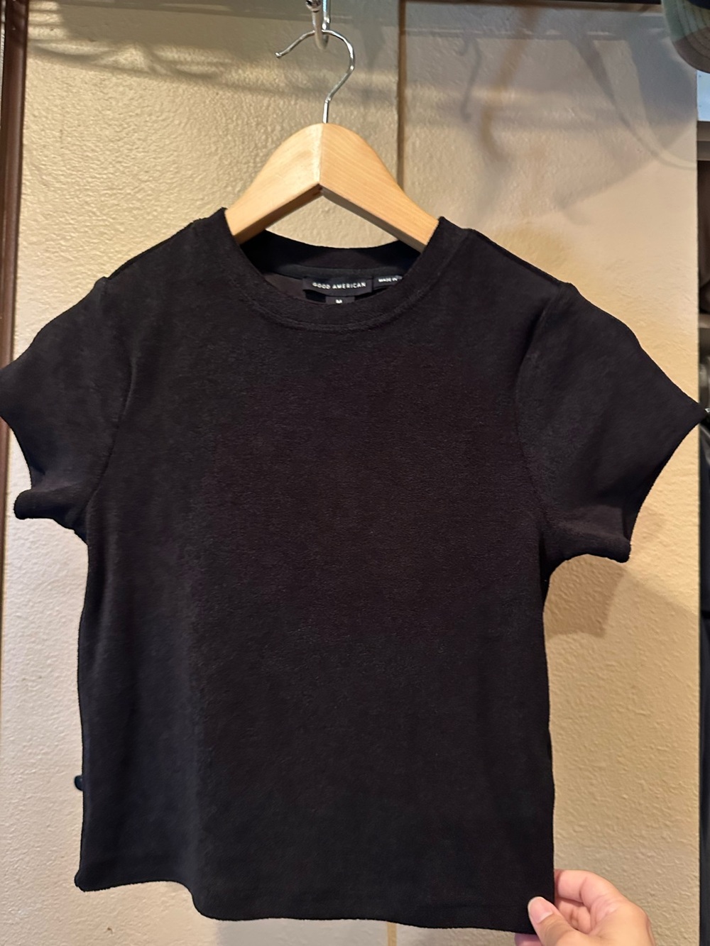 Good American Terry tee in Black NWT size M